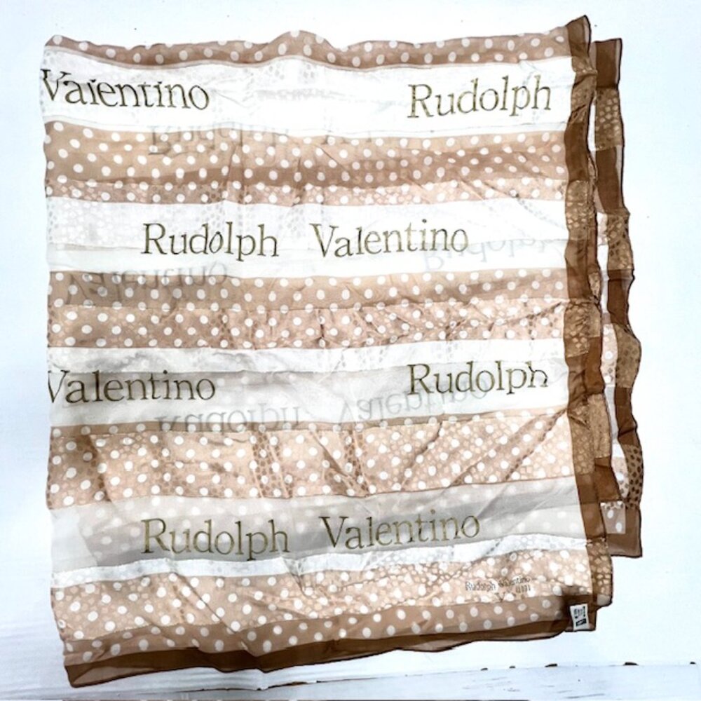 Valentino Rudolph 1921 scarf, 100% sheer silk, 38" x40" large full body wrap(35) - Picture 10 of 12